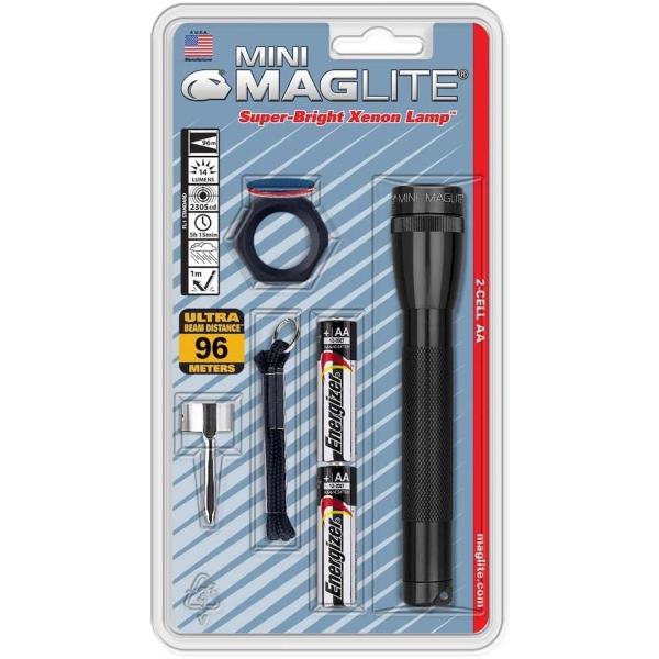 MagLite M2A01CMaglite Mini Incandescent 2-Cell AA Flashlight Combo, Black