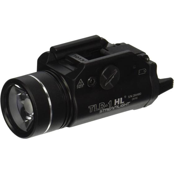 Streamlight 69264 TLR-1 HL 1000-Lumen Weapon Light Earless With Rail Locating Keys, Black