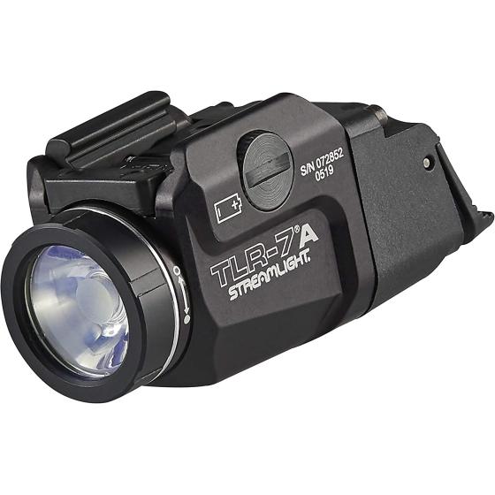 Streamlight 69424 TLR-7A Flex 500-Lumen Low-Profile Rail-Mounted Tactical Light, Includes High Switch Mounted on Light Plus Low Switch in Package, Battery and Key kit, Box, Black