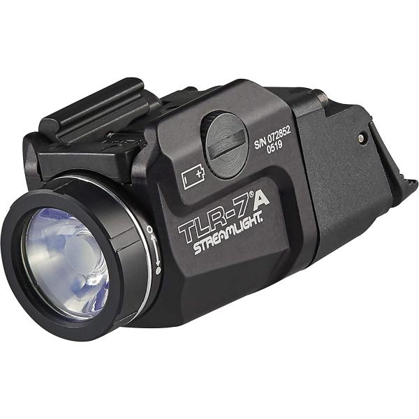 Streamlight 69424 TLR-7A Flex 500-Lumen Low-Profile Rail-Mounted Tactical Light, Includes High Switch Mounted on Light Plus Low Switch in Package, Battery and Key kit, Box, Black
