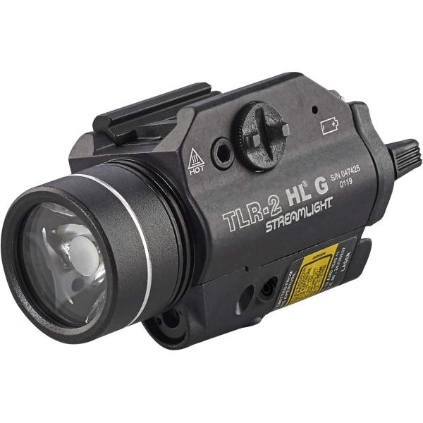 Streamlight 69265 TLR-2 HL G High Lumen Rail Mounted Tactical Light with Green Aiming Laser with 2 CR123A Lithium Batteries, Box, Black