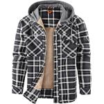 NEWHALL Men's Classic Plaid Long Sleeve Buttons Camping Warm Lining with Thick Cotton Hooded Shirt Jacket