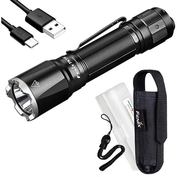 Fenix TK16 v2.0 Tactical Flashlight, 3100 Lumen Long Throw, USB-C Rechargeable , with LumenTac Organizer