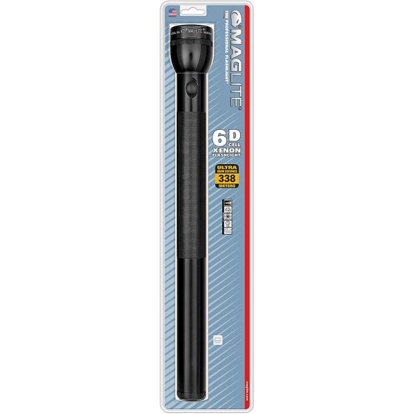 Maglite Heavy-Duty Incandescent 6-Cell D Flashlight, Black - S6D016