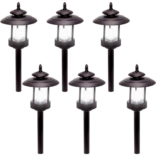 Westinghouse Outdoor Landscape Lighting & Accessories - 100 Lumen Low Voltage Landscape Lights - LED Landscape Path Lights - Low Voltage Pathway Lights Wired (Bronze, 6 Pack)