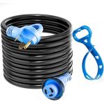 VOGREX 50' RV Power Extension Cord 30 Amp with Cord Organizer, Heavy Duty STW Wire 30M/30F Locking Adapter, NEMA TT-30P to L5-30R, Allows for Easy RV Connection to Distant Power Outlets, ETL Listed