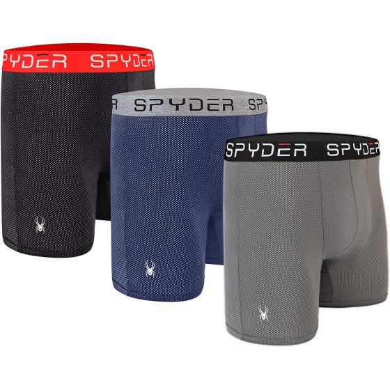 Spyder Performance Mesh Mens Boxer Briefs Sports Underwear 3 Pack For Men