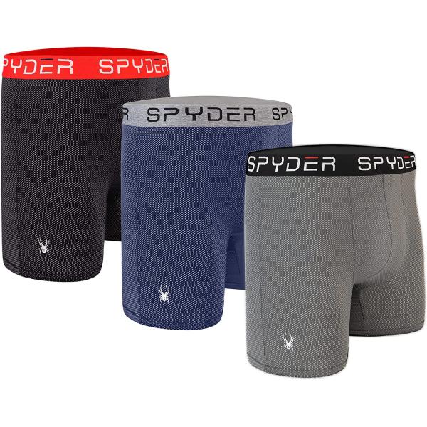 Spyder Performance Mesh Mens Boxer Briefs Sports Underwear 3 Pack For Men