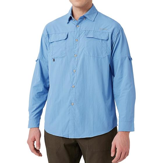 NAVISKIN Men's Sun Protection Fishing Shirts UPF 50+ Long Sleeve Sun Shirts for Men PFG Hiking Travel Camping