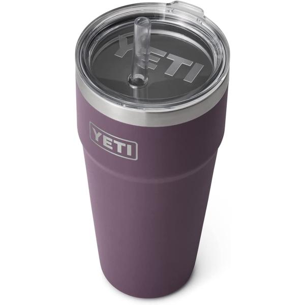 YETI Rambler 26 oz Straw Cup, Vacuum Insulated, Stainless Steel with Straw Lid, Nordic Purple