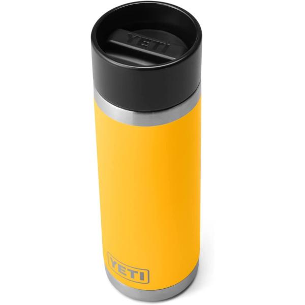 YETI Rambler 18 oz Bottle, Stainless Steel, Vacuum Insulated, with Hot Shot Cap, Alpine Yellow