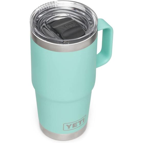 YETI Rambler 20 oz Travel Mug, Stainless Steel, Vacuum Insulated with Stronghold Lid, Seafoam
