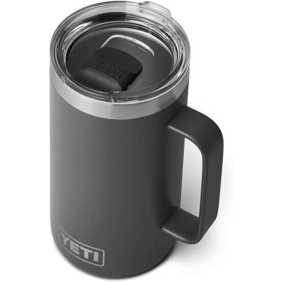 YETI Rambler 24 oz Mug, Vacuum Insulated, Stainless Steel with MagSlider Lid, Charcoal