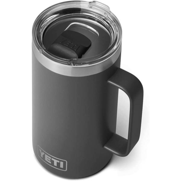 YETI Rambler 24 oz Mug, Vacuum Insulated, Stainless Steel with MagSlider Lid, Charcoal