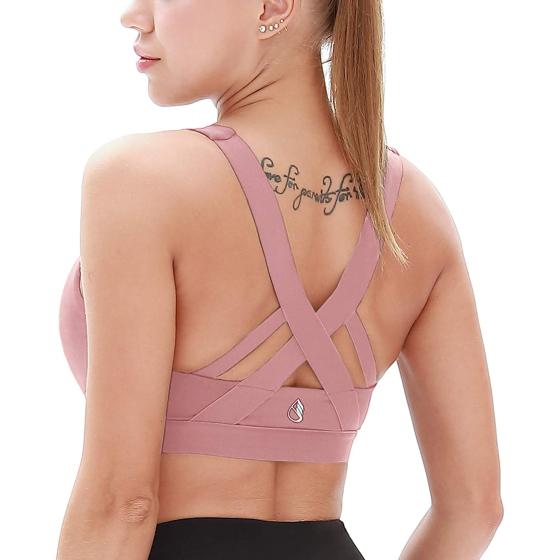 icyzone Women's Workout Yoga Clothes Activewear Racerback Strappy Sports Bras