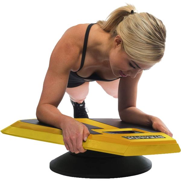 Stealth Abs + Plank Core Trainer - Get Strong Sexy Abs and Lean Core Playing Games On Your Phone; Free iOS/Android App; 4 Free Mobile Games Included; Dynamic Abs & Core Training; Only 3 Minutes a Day (Yellow)