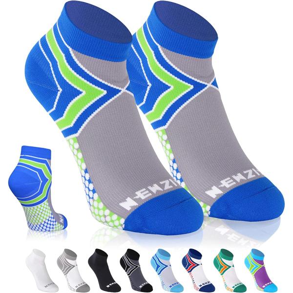 NEWZILL Ankle Compression Socks for Men & Women, Cushioned Low Cut Compression Running Socks with Ankle Support