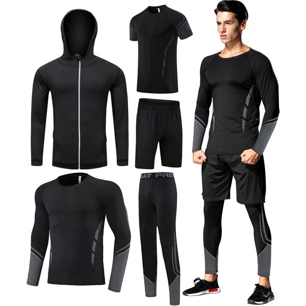 BOOMCOOL Mens Compression Shirts Short Sleeve,Sports Base Layer T-Shirts Tops, Athletic Workout Shirt
