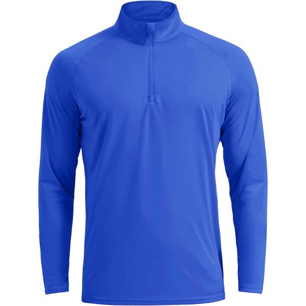 CRYSULLY Men's UPF 50+ Fishing Shirts Long Sleeve Sun Protection Hiking 1/4 Zip Tops