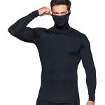 TSLA 1 or 3 Pack Men's UPF 50+ Mock Long Sleeve Compression Shirts, Athletic Workout Shirt, Water Sports Rash Guard