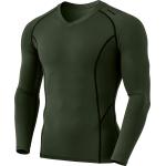 TSLA Men's Thermal V-Neck Long Sleeve Compression Shirts, Athletic Base Layer Top, Winter Gear Running T-Shirt