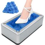 Blemoacha Automatic Shoe Covers Dispenser,200 Pcs Shoe Cover Indoors Disposable,Booties for Portable Machine Fits One Size,Shoe Cover Protect Floor for House Office Hospital Factory (Silver)
