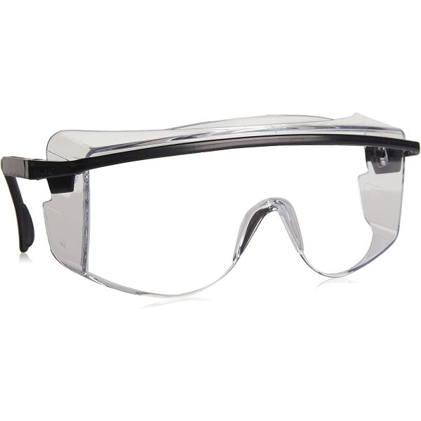 UVEX by Honeywell S2500C Astrospec OTG 3001 Safety Eyewear, Black Frame, Clear UV Extreme Anti-Fog Lens, Uvex S2500C Astrospec OTG 3001 Safety Eyewear, Black Frame, Clear UV Extrem