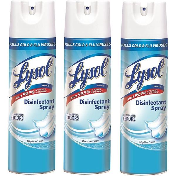 Lysol Disinfectant Spray, Crisp Linen, 57 Oz, Pack of 3