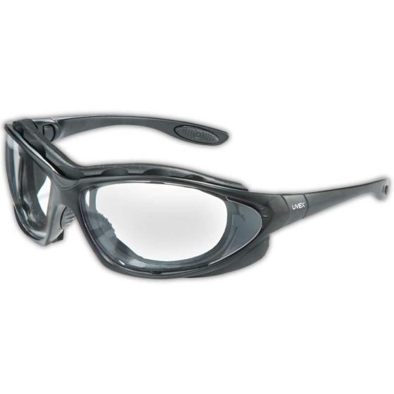 Uvex S0600X Seismic Safety Eyewear, Black Frame, Clear Uvextra Anti-Fog Lens/Headband
