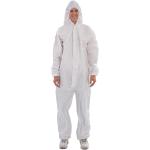 Raygard 30203 Microporous Disposable Coveralls Protective Breathable Hooded Suit with Elastic Cuffs, Ankles and Waist,Zip Front Opening, Serged Seams for Spray Paint Chemical Industrial(X-Large,White)