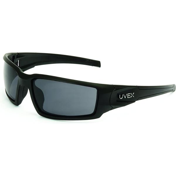 Uvex by Honeywell Hypershock Safety Glasses, Black Frame with Gray Lens & HydroShield Anti-Fog Coating (S2941HS)
