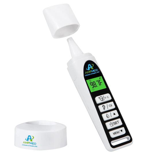 Amplim No Touch Professional Forehead and Ear Thermometer | Non-Contact Digital Baby Thermometer for Kids Adults Infants Toddlers | Touchless Temporal Thermometer FSA HSA