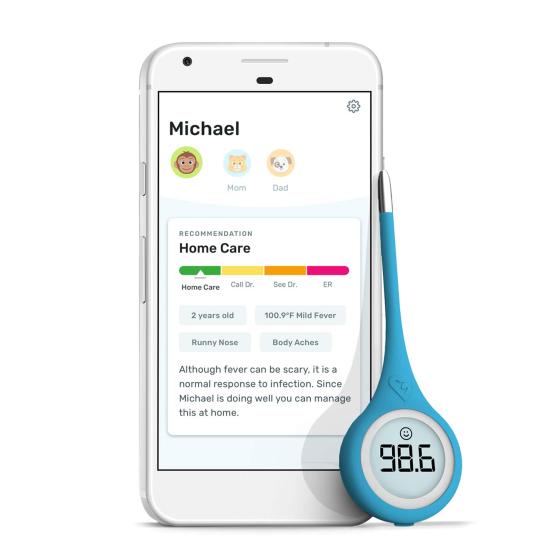 Kinsa QuickCare Smart Thermometer for Fever - Digital Medical Baby, Kid and Adult Termometro - Accurate, Fast, FDA Cleared Thermometer for Oral, Armpit or Rectal Temperature Reading