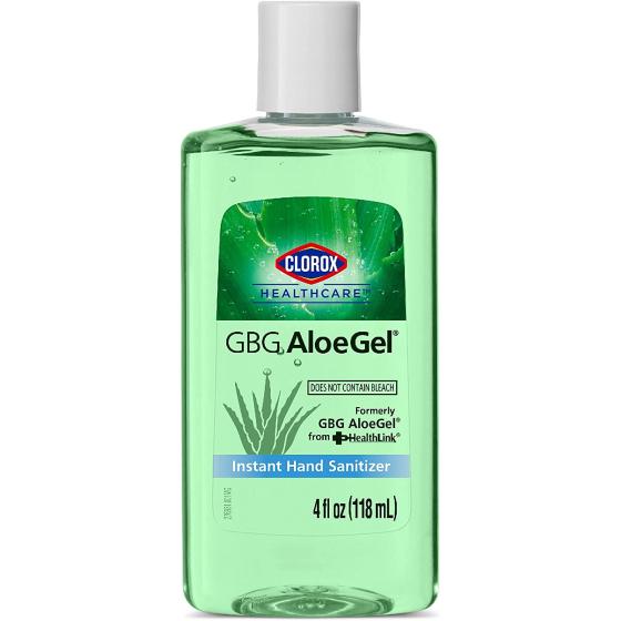 Clorox Healthcare GBG AloeGel Hand Sanitizer Gel 4oz (118ml) | Clorox Hand Sanitizer Gel Mini | Bleach Free Instant Travel Size Hand Sanitizer Gel (1 Pack)