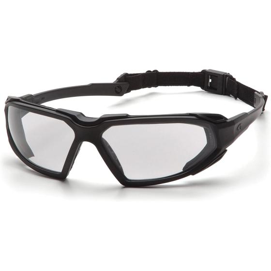 Pyramex Highlander Safety Eyewear, Black Frame/Clear Anti-Fog Lens