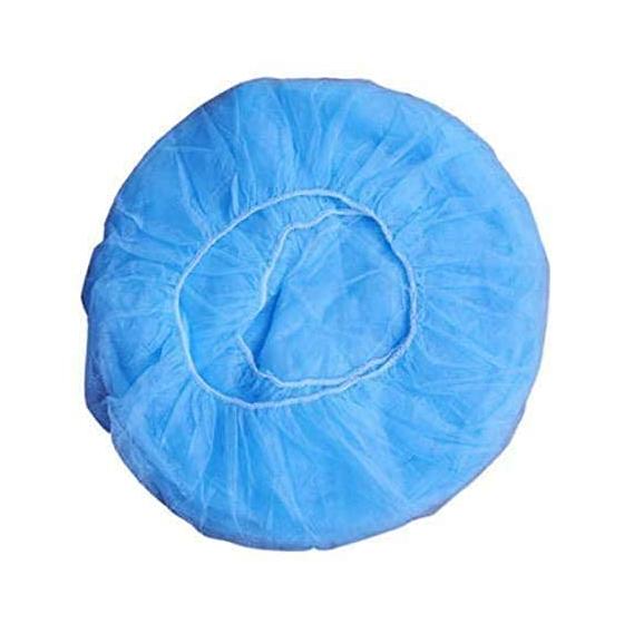 MEDICAL NATION 24" Disposable Bouffant Caps Hair Net | 100 Pack, Blue | Non-Woven, Non-Pleated Hairnets for Food Service, Labs, Medical, Work, Tattoo, Cooking | Blue, Size 24"