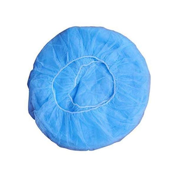 MEDICAL NATION 24" Disposable Bouffant Caps Hair Net | 100 Pack, Blue | Non-Woven, Non-Pleated Hairnets for Food Service, Labs, Medical, Work, Tattoo, Cooking | Blue, Size 24"