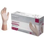 GLOVEPLUS AMMEX White Latex Disposable Exam-Grade Gloves, 4 Mil, Powder-Free, Food-Safe, Lightly-Textured, Non-Sterile