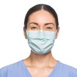 HALYARD Single-Use, Disposable Earloop Medical Mask, Designed For Short-Term Wear, Pleat-Style w/Earloops, Blue, 47080 (Box of 50)