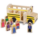 Melissa & Doug School Bus Wooden Play Set With 7 Figures - School Bus Toddler Toy For Pretend Play, Classic Toys For Kids
