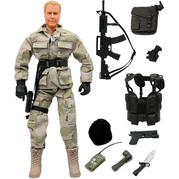 Click N' Play 12-Inch Action Figures Military Ranger Swat | Action Figure Stand, Army Action Figures, Toy Weapons | Toy Soldiers, World Peacekeepers, Army Guys, Elite Force | Soldier Toys for Boys