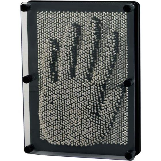 Hsxfl Classic 3D Metal Pin Art Toy - 8in x 6in 3D Large Size Pin Art Board for Kids or Adults (Silver)