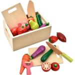 CARLORBO Wooden Play Food for Kids Kitchen - Toys Food Vegetables and Fruit for 2 Year Old Boys Girls Role Pretend Play Early Education Montessori Education