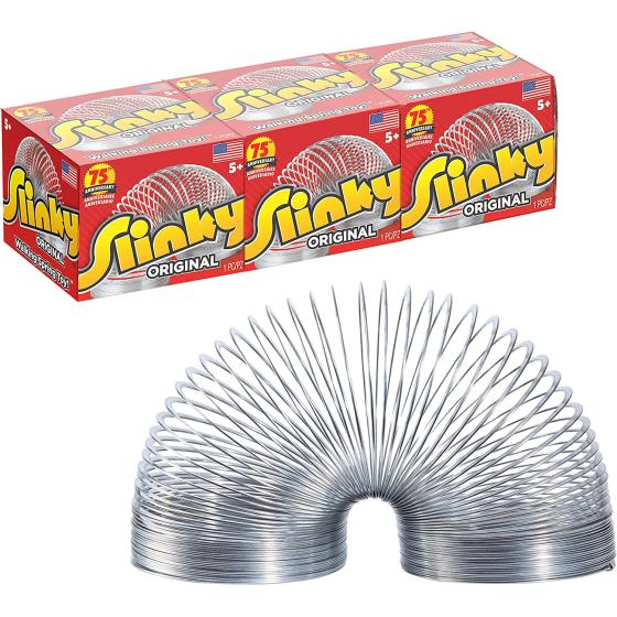 The Original Slinky Walking Spring Toy, 3-Pack Metal Slinky, Fidget Toys, Party Favors and Gifts, Toys for 3 Year Old Girls and Boys, by Just Play