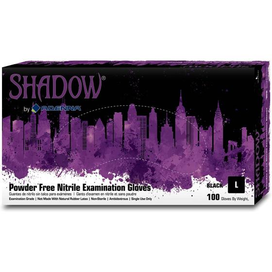 Adenna Shadow 6 mil Nitrile Powder Free Exam Gloves (Black, X-Small) Box of 99