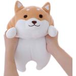 Shiba Inu Dog Plush Pillow, Cute Corgi Akita Stuffed Animals Doll Toy Gifts for Valentine's Gift, Christmas,Sofa Chair, Brown Round Eye, 15"
