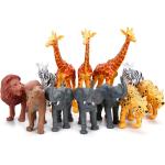 Jumbo Safari Animal Figurines Toys, 12 Piece African Jungle Zoo Animals Figures, Realistic Wild Plastic Animals Toy with Elephant, Giraffe, Lion Educational Playsets for Toddlers, Kids Birthday Set