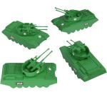 BMC Classic Payton Anti-Aircraft Tanks - 4pc Green Plastic Army Men Vehicles