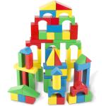 Melissa & Doug Wooden Building Set - 100 Blocks in 4 Colors and 9 Shapes