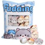 JILPAK Plush Pillow Throw Pillow, Removable Fluffy Animal Dolls, Soft Animals Doll Toy Pillow, Gifts Plush Cotton Stuffed Animals Pillow for Girls Kids, Sofa Chair Decorative Pillow, 8 Cute Cat
